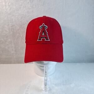 Los Angeles Angels Hook And Loop Strapback Dad Hat Cap Outdoor Cap Red